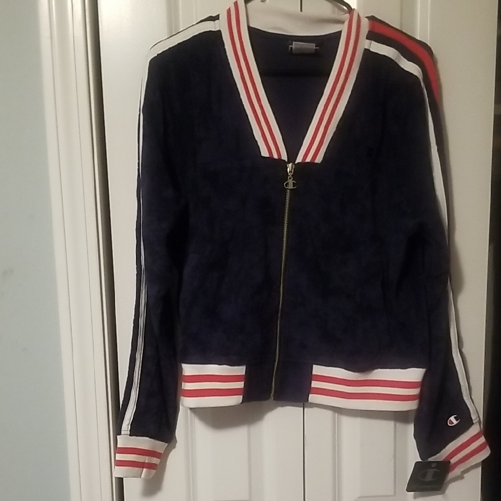 Brand New with Tags!! Champion Varsity Jacket Blue and Red. Super Cute!!🌞🌻😁🌞